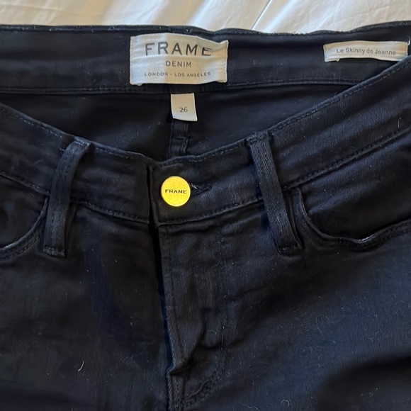 Frame Denim Black Le Skinny de Jeanne in Film Noir Wash Size 26 - Picture 1 of 2